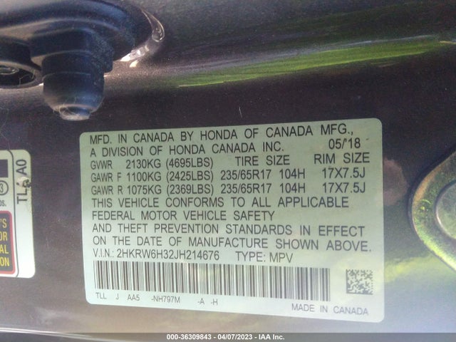 Honda CR-V LX 2018 2HKRW6H32JH214676 Image 9