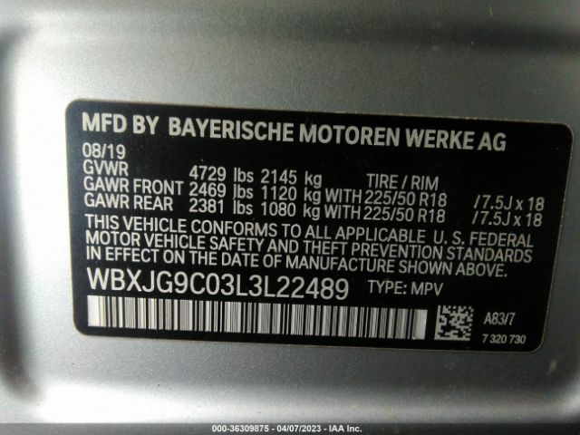 WBXJG9C03L3L22489 BMW X1 Xdrive28i