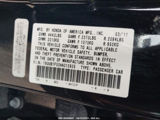 19UUB1F50HA010605 Acura Tlx W/technology Pkg