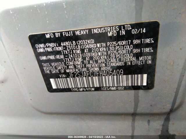 JF2SJAFC7FH405409 Subaru Forester 2.5i Premium