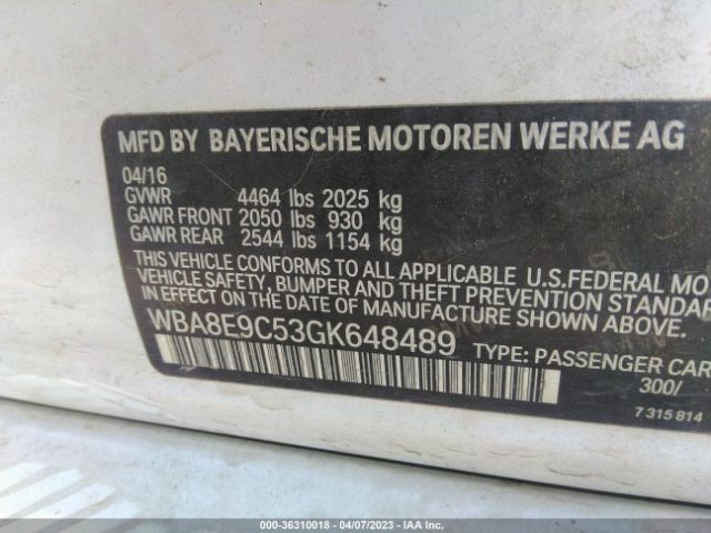 WBA8E9C53GK648489 BMW 3 Series 328i