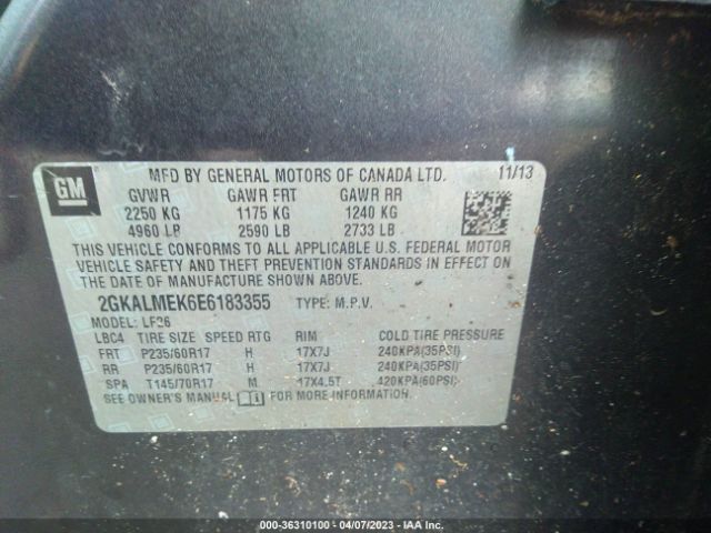 2GKALMEK6E6183355 GMC Terrain Sle
