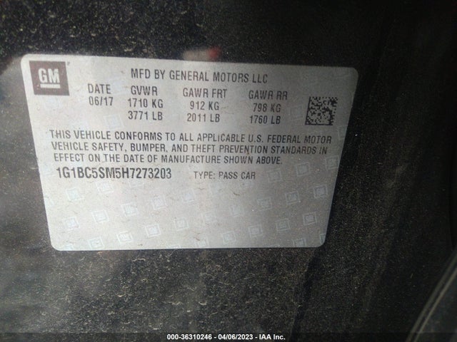 Chevrolet CRUZE LS 2017 1G1BC5SM5H7273203 Image 11