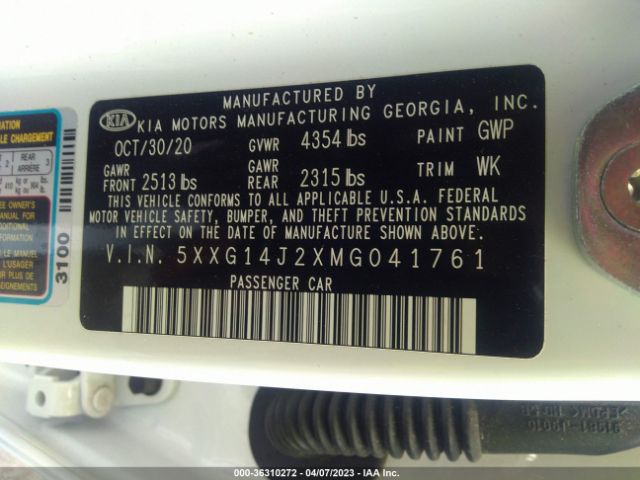 5XXG14J2XMG041761 KIA K5 LXS