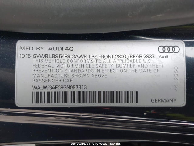 Audi A7 3.0 Premium Plus 2016 WAUWGAFC8GN097813 Image 9