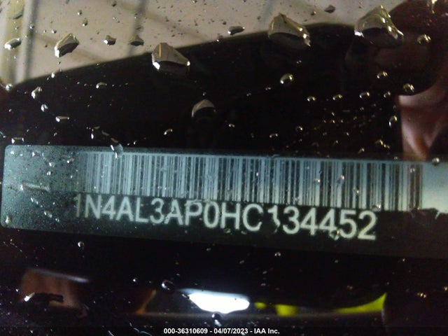 2017 NISSAN ALTIMA 2.5 SV VIN: 1N4AL3AP0HC134452