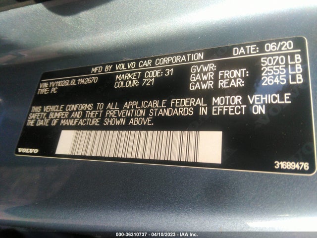 2020 Volvo V90, VIN: YV1102GL6L1142670
