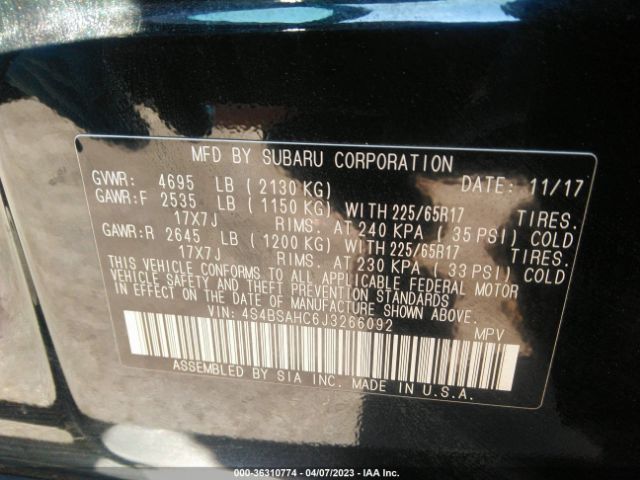 4S4BSAHC6J3266092 Subaru Outback Premium