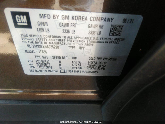 Chevrolet Trailblazer Activ 2022 KL79MSSLXNB025298 Image 9
