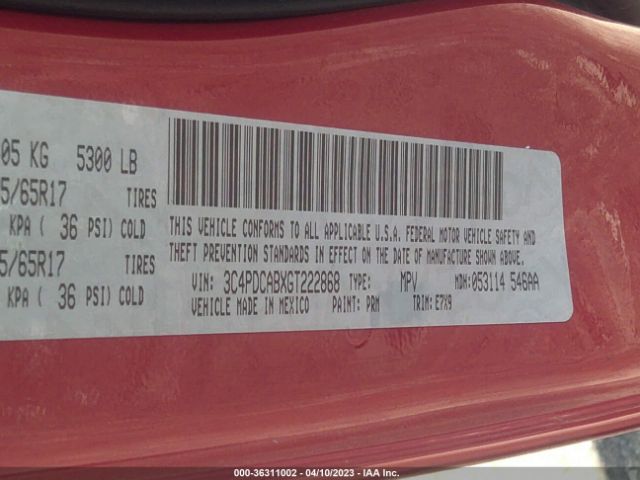 3C4PDCABXGT222868 Dodge JOURNEY SE