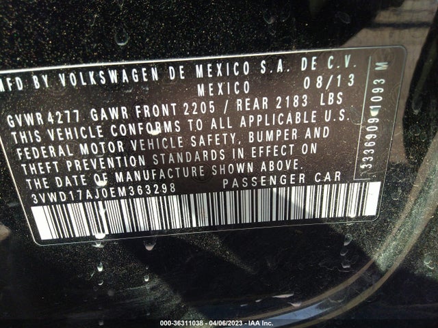 3VWD17AJ0EM363298 Volkswagen Jetta Sedan Se