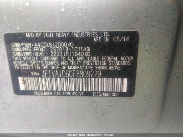 JF1VA1D60F8809229 Subaru Wrx Premium