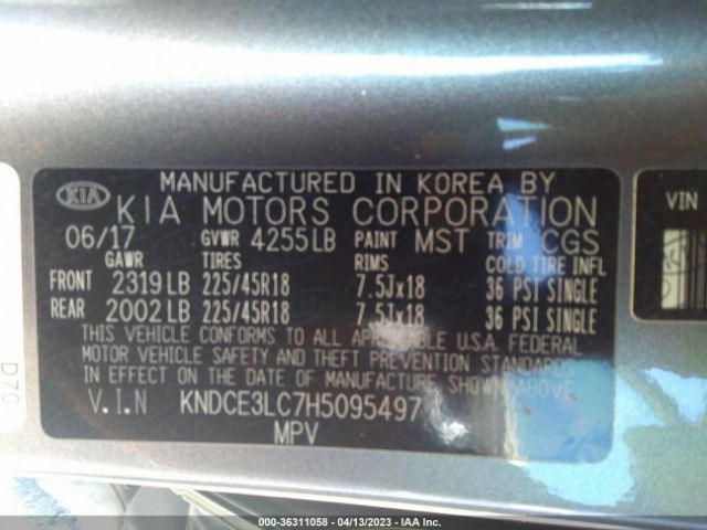 KNDCE3LC7H5095497 KIA Niro Touring