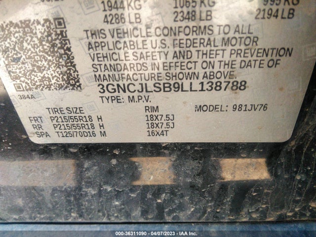 Chevrolet Trax Lt 2020 3GNCJLSB9LL138788 Image 9