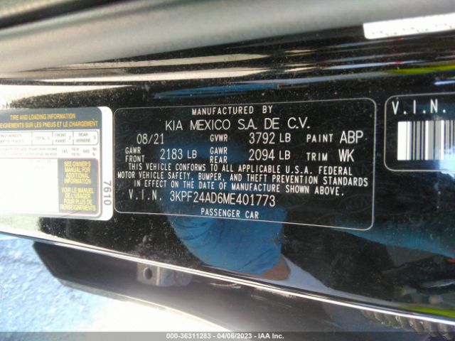 3KPF24AD6ME401773 KIA Forte Lxs