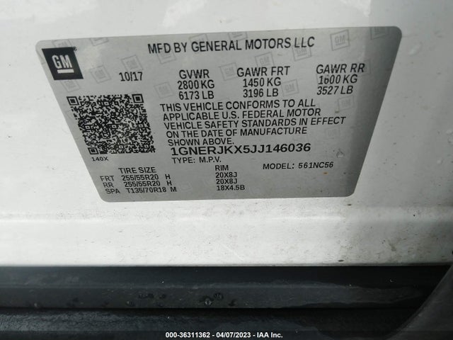 Chevrolet Traverse Rs 2018 1GNERJKX5JJ146036 Image 10