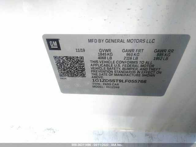 Chevrolet MALIBU LT 2020 1G1ZD5ST9LF055766 Image 4