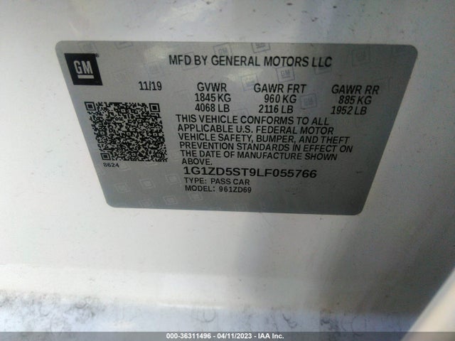 Chevrolet MALIBU LT 2020 1G1ZD5ST9LF055766 Image 11