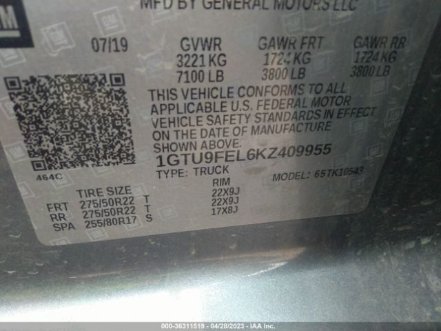 1GTU9FEL6KZ409955 GMC Sierra 1500 Denali