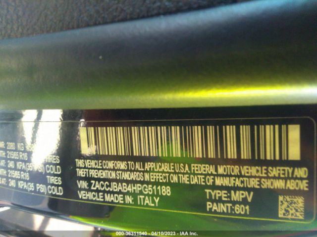 ZACCJBAB4HPG51188 Jeep Renegade Sport