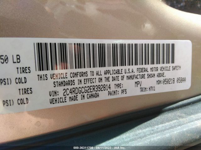 2C4RDGCG2ER392814 Dodge Grand Caravan Sxt