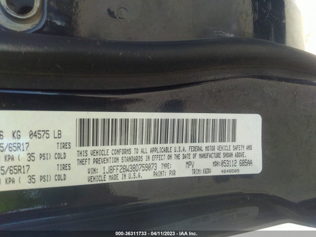 2008 JEEP PATRIOT SPORT VIN: 1J8FF28W38D759073
