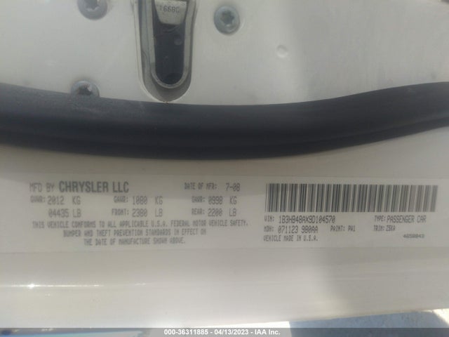 2009 DODGE CALIBER SXT VIN: 1B3HB48AX9D104570