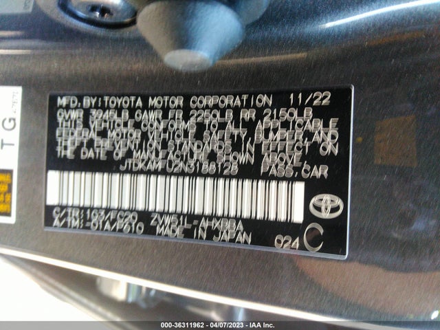 Toyota Prius Le 2022 JTDKAMFU2N3188128 Image 11