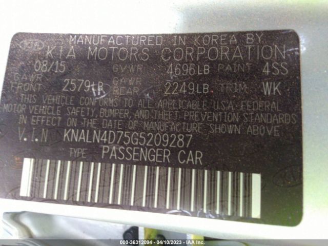 KNALN4D75G5209287 KIA Cadenza Premium