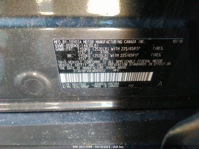 Toyota RAV4 LE 2020 2T3G1RFV0LW085652 Image 9