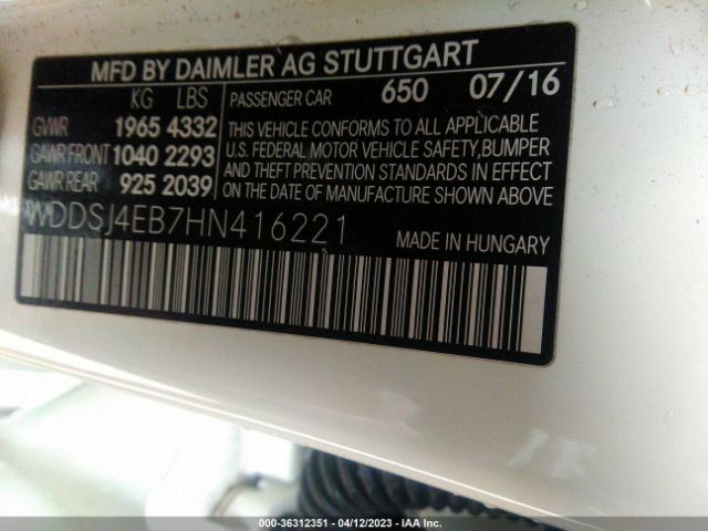 Mercedes-Benz Cla Cla 250 2017 WDDSJ4EB7HN416221 Image 10