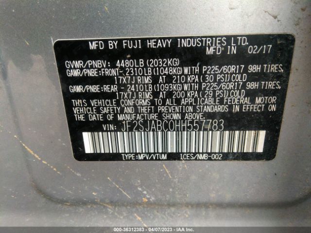 JF2SJABC0HH557783 Subaru Forester