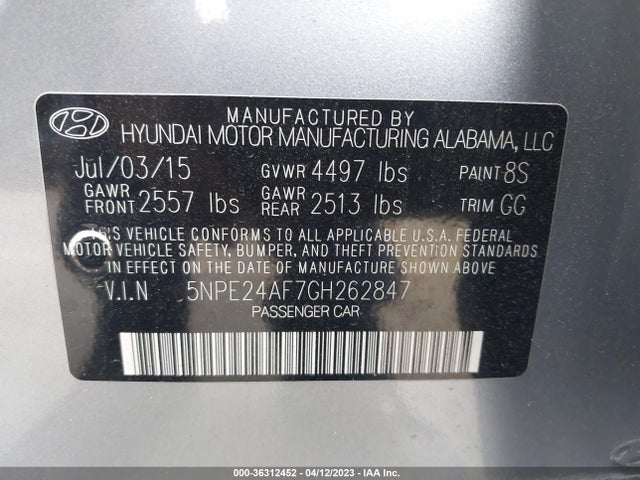 Hyundai Sonata 2.4l Se 2016 5NPE24AF7GH262847 Image 11