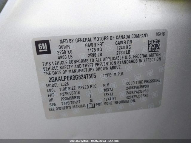 2GKALPEK3G6347505 GMC Terrain Slt