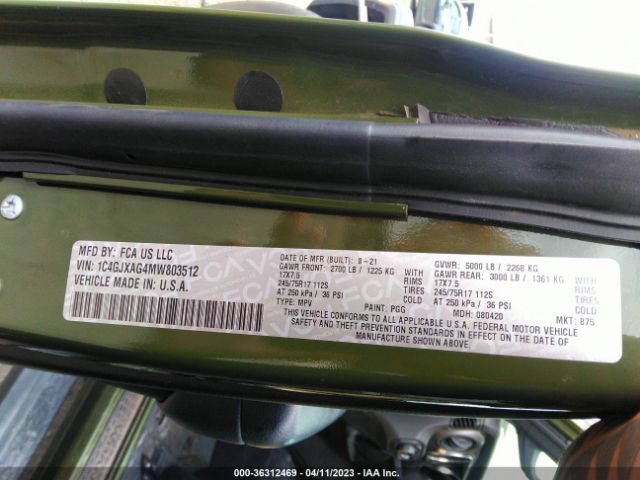 1C4GJXAG4MW803512 Jeep Wrangler Sport