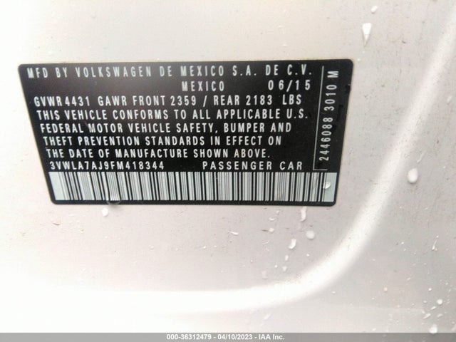 3VWLA7AJ9FM418344 Volkswagen Jetta 2.0l Tdi Se