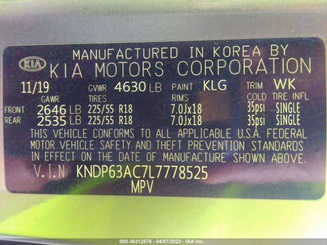 KNDP63AC7L7778525 KIA SPORTAGE S