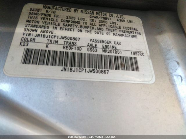 JN1BJ1CP1JW500867 Nissan Rogue Sport Sv