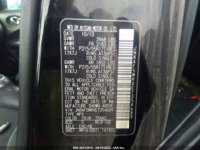 JN8AF5MRXET354689 Nissan Juke Sv