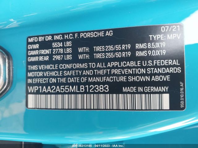 WP1AA2A55MLB12383 Porsche Macan