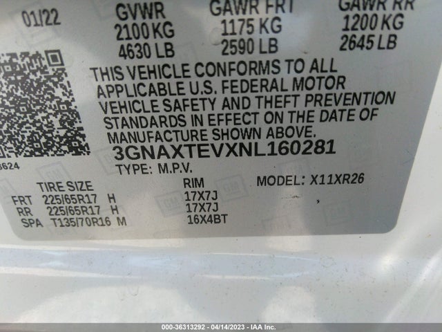 Chevrolet EQUINOX LT 2022 3GNAXTEVXNL160281 Image 9
