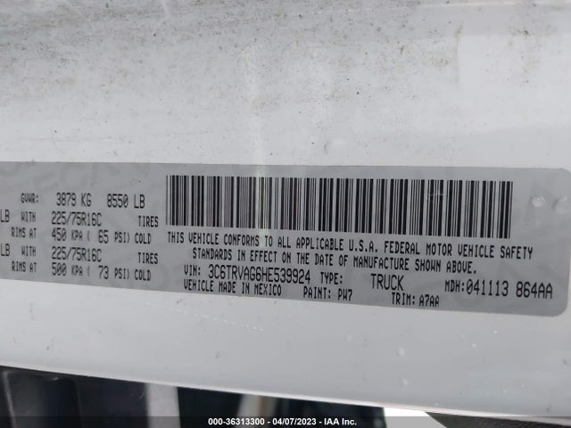 RAM Promaster Cargo Van 2017 3C6TRVAG6HE539924 Image 10