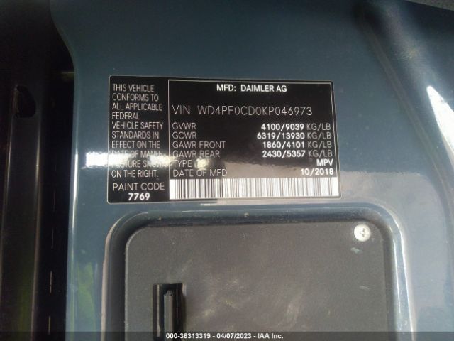 WD4PF0CD0KP046973 Mercedes-Benz SPRINTER VAN
