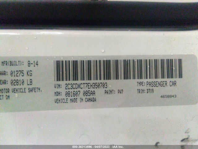 2C3CDXCT7EH350703 Dodge Charger Rt
