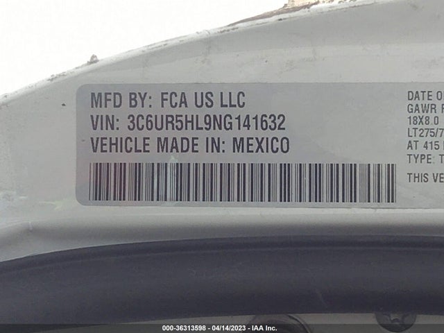 RAM 2500 Tradesman 2022 3C6UR5HL9NG141632 Image 11