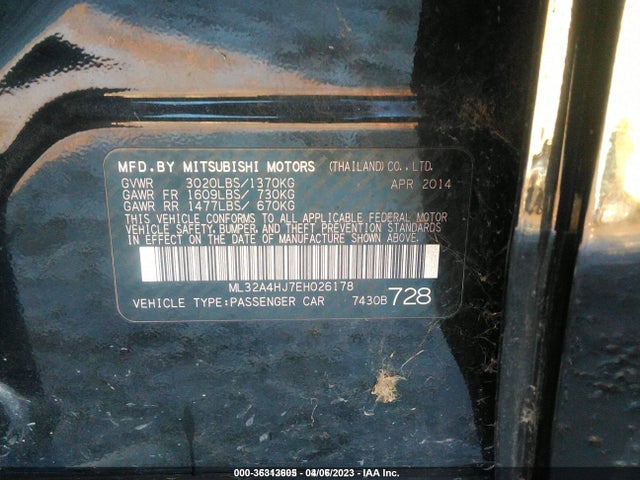 ML32A4HJ7EH026178 Mitsubishi MIRAGE ES