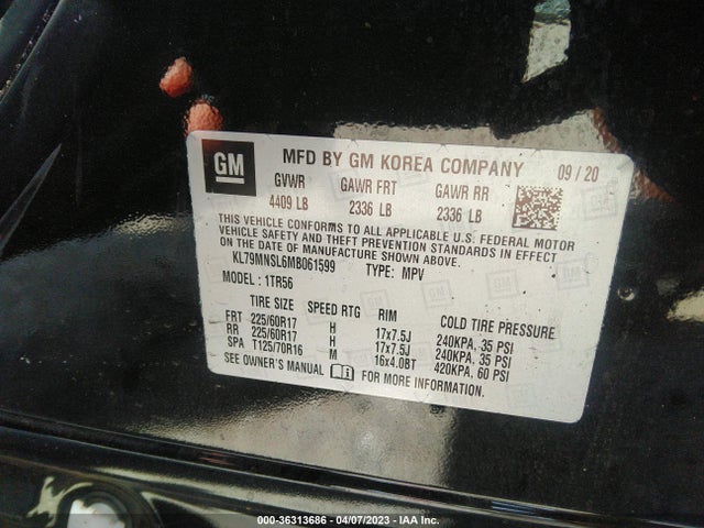 Chevrolet Trailblazer Ls 2021 KL79MNSL6MB061599 Image 9