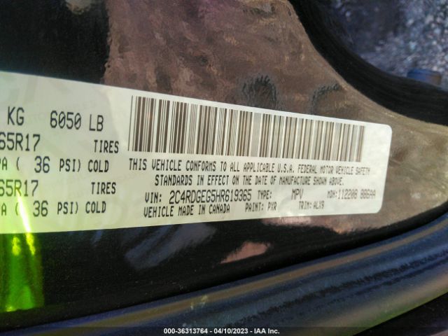 2C4RDGEG5HR619365 Dodge Grand Caravan Gt