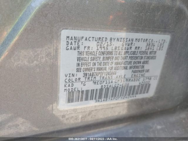 3N1AB7AP0FY240444 Nissan SENTRA SL