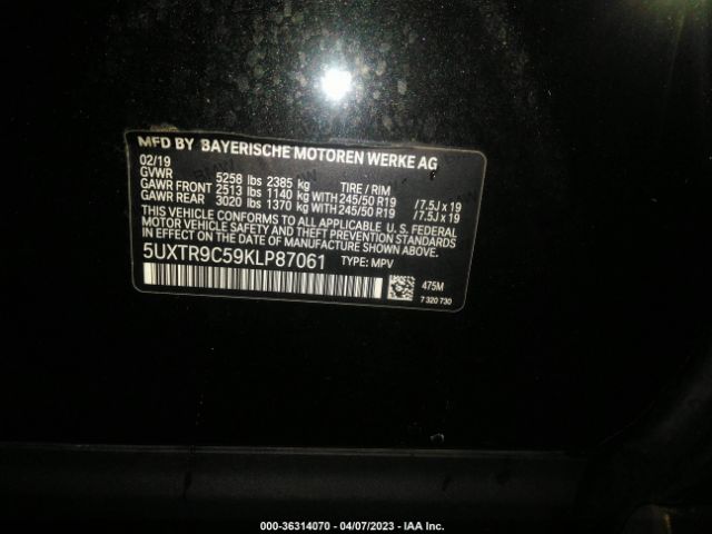 5UXTR9C59KLP87061 BMW X3 Xdrive30i